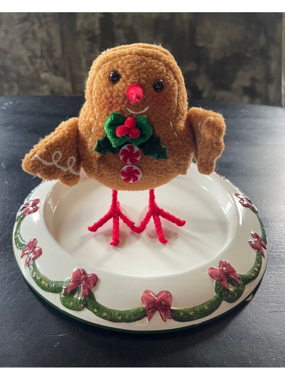 Christmas Gingerbread Bird Figurine
